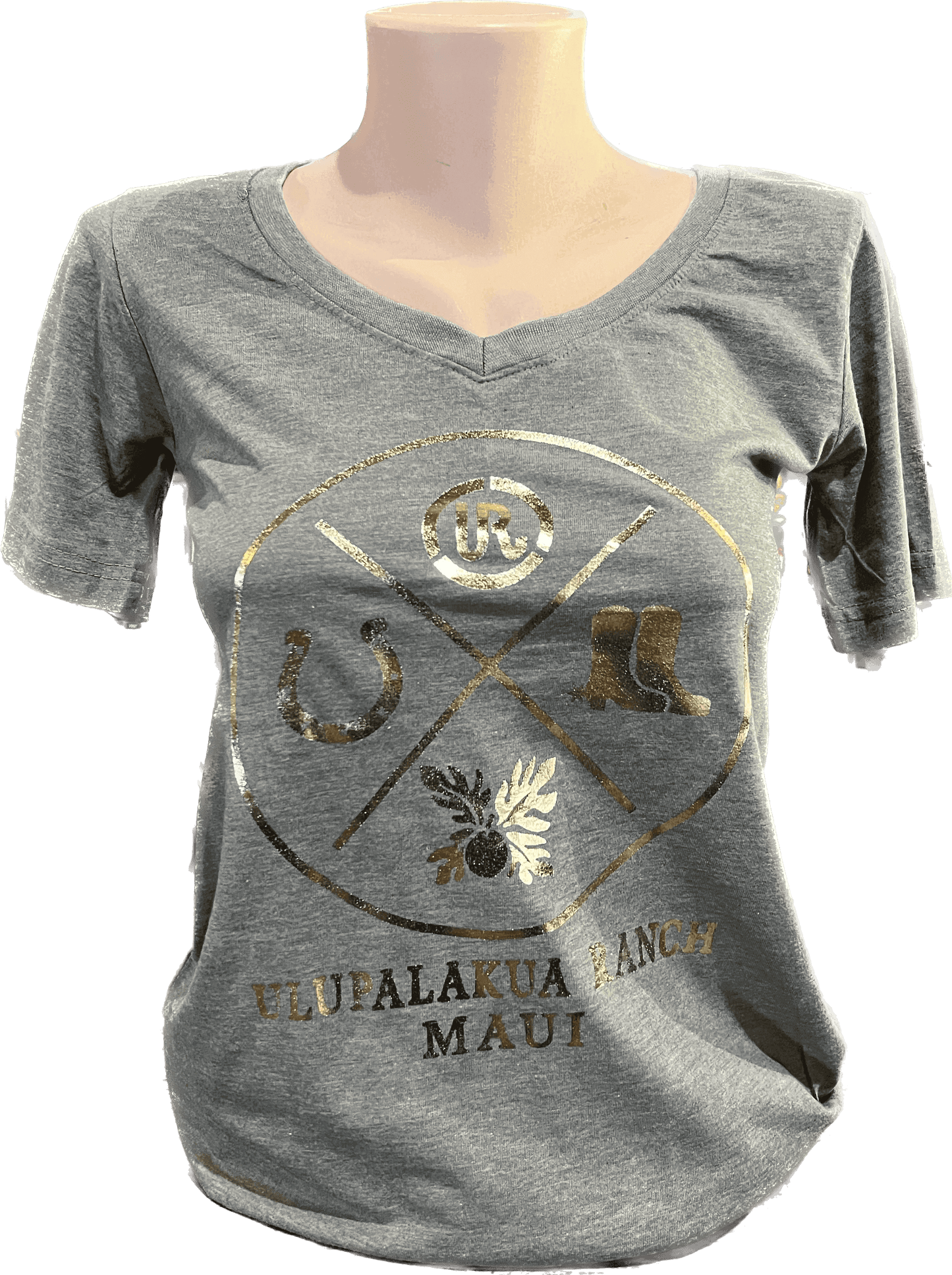 Gold foil V neck