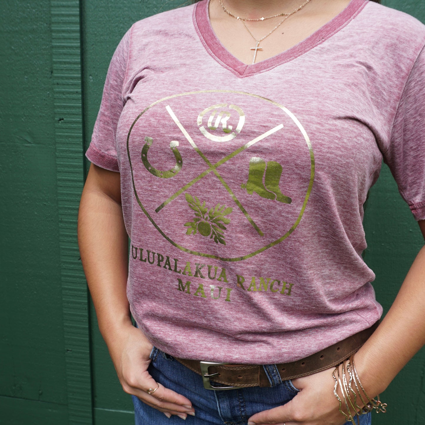 UR Gold Foil V-Neck Shirt