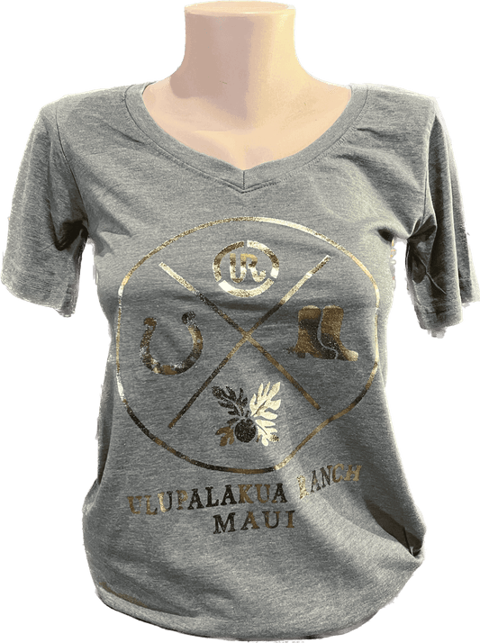 Gold foil V neck 